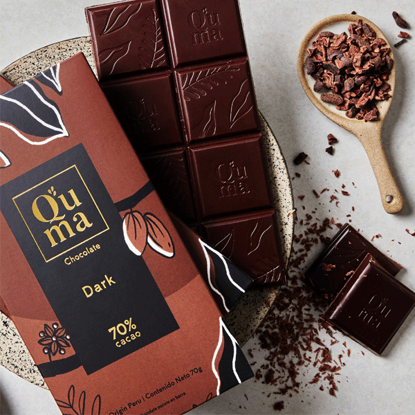 Chocolate Q’uma Dark 70% Cacao – Barra Premium 70 g