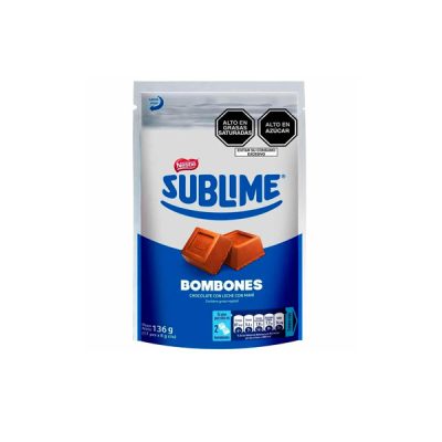 Sublime Bombones Chocolate con Leche y Maní – Doypack 136 g (17 unidades)