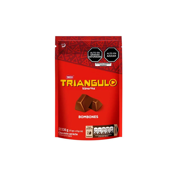 Triángulo Bombones Chocolate con Leche - Doypack 136 g (17 unidades)
