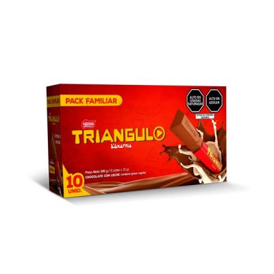 Triángulo La Náfría – Chocolate con Leche (Pack Familiar x 10 Unidades)