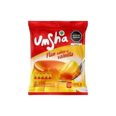 Umsha (Ex Negrita) – Flan Sabor a Vainilla 90 g - PACK 3