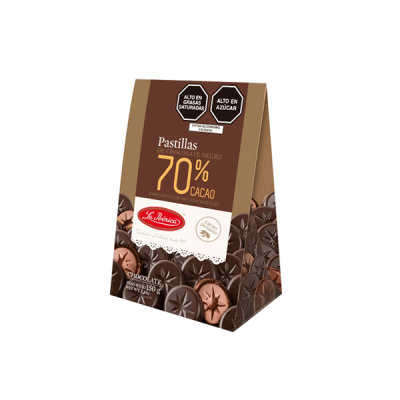 Pastillas de Chocolate Negro La Ibérica 70% Cacao – Caja 150 g