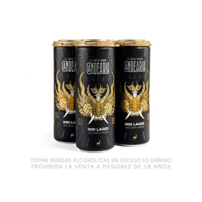 Fourpack Cerveza Artesanal Candelaria Lager Indi Lata 4 x 355ml