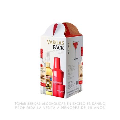 Pack Vargas: Pisco Quebranta 750ml + Jarabe de Goma Chevalier 750ml + Shaker + Vaso