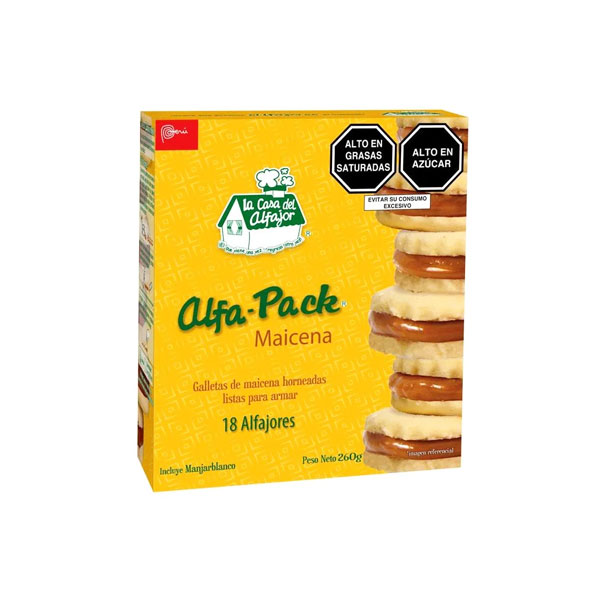 Pack de Alfajores de Maicena Casa del Alfajor Caja 260 g